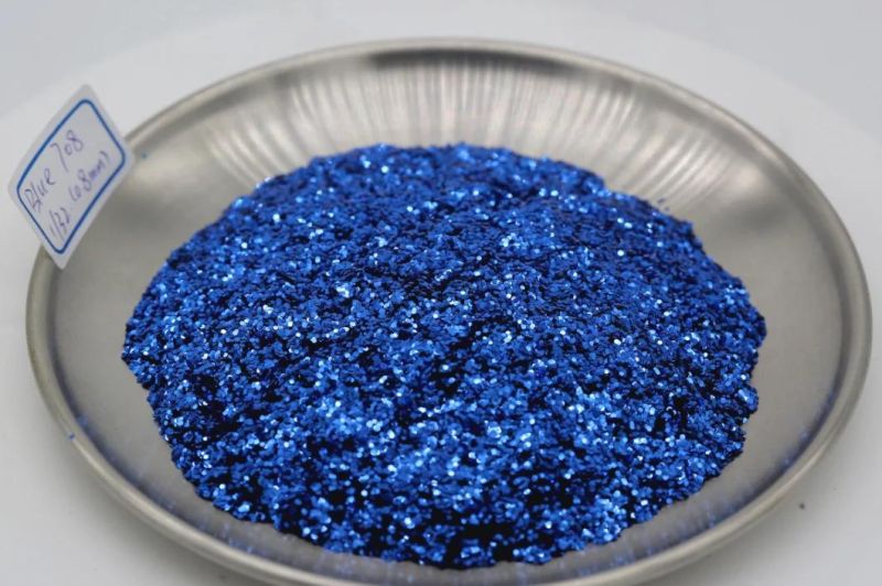 Bulk Wholesale Thick Polyester Holographic Size Customized Blue Color Extra Fine Glitter Powder for Leather Coating