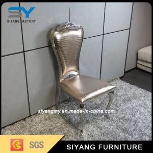 Restaurant Metal Tiffany Chair Genuine Leather Dining Chair Modern Design