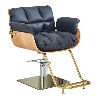 Hl-7266A Salon Barber Chair for Man or Woman with Stainless Steel Armrest and Aluminum Pedal