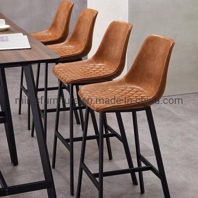 (MN-MBC30) fashion Home Pub Modern Leather Metal Legs Bar Chair Furniture