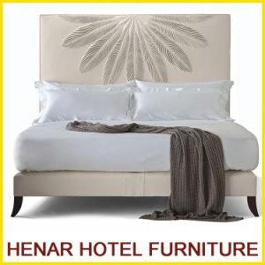 King Size Linen Headboard Upholstered Platform Bed for Hotel Resort