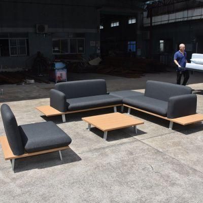 Hotel Home Gazebo Aluminium Wood Rattan Sofa Set Outdoor Furniture for Garden