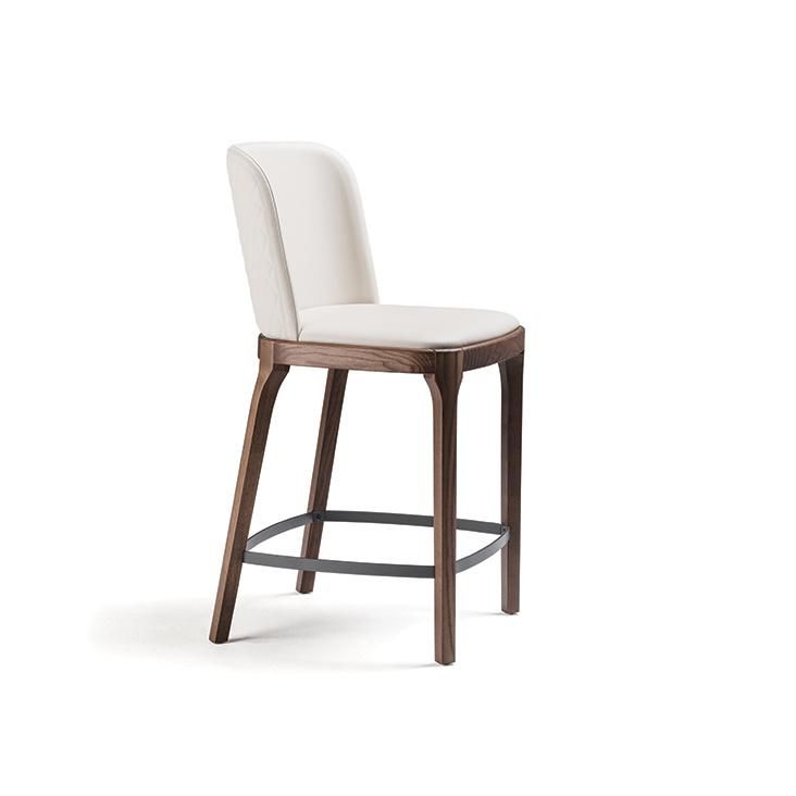 CFC-08b Bar Stool with Armrest /Microfiber Leather//High Density Sponge//Ash Wood Base//Back of a Chair Between Cotton Process/Home and Commercial Custom