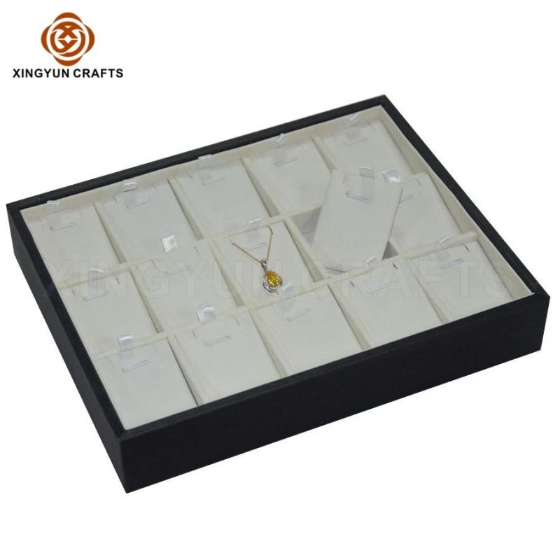 Wholesale Leather Earring Ring Necklace Bangles Showcase Set Jewelry Trays Display Stand for Luxury Shops