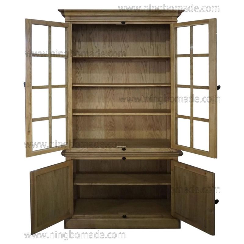 Classic Contemporary Interiors Furniture Natural Ash Glass Doors Hutch Cabinet