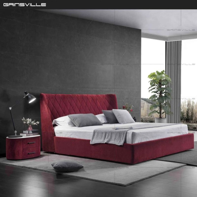 Modern Leather Bed Italian Style Bedroom Furniture Gc1825