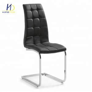 Wholesaler Luxury White PU Leather Dining Chair with Chromed Legs
