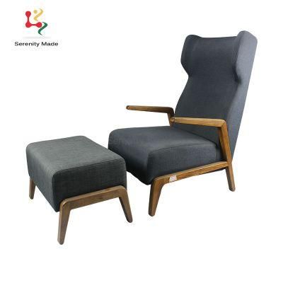 Comfortable Office Sofa Chair Set Leather Metal Wooden Sofa Chair