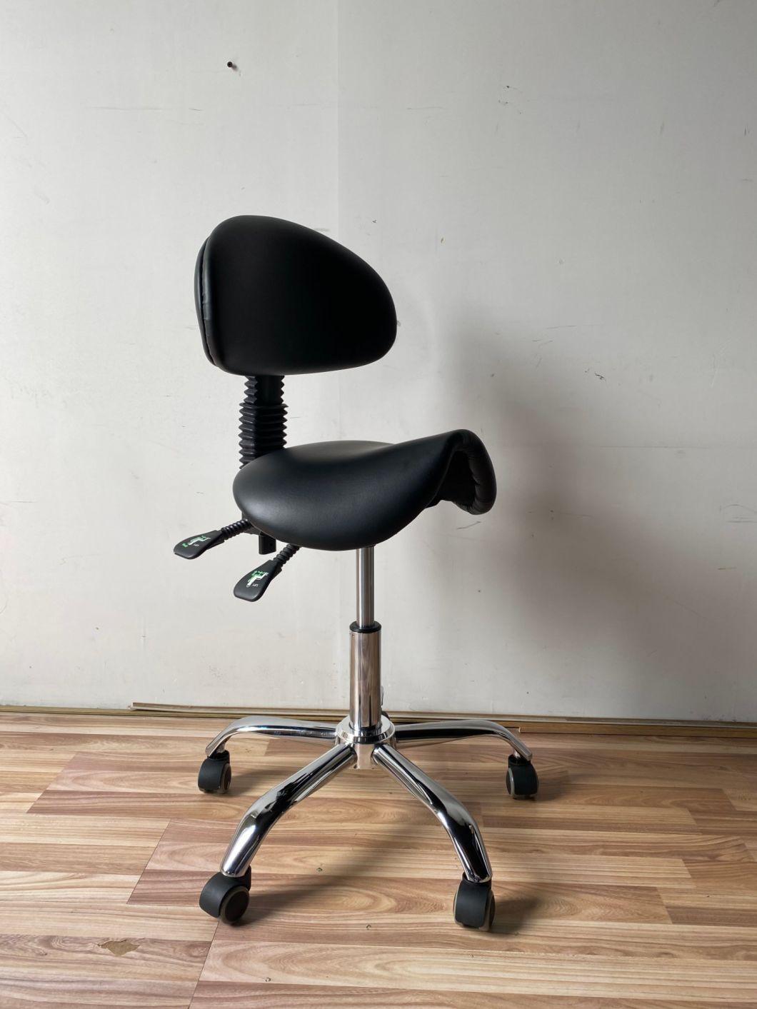 Ergonomic Beauty Salon Saddle Stool with Backrest