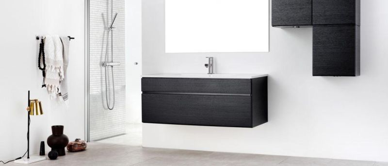 China Factory Wholesale Luxury Bathroom Cabinet Set European Black Bathroom Vanity