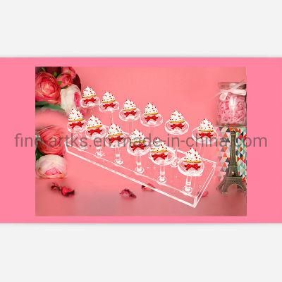 Wedding Supplies Customized Multi-Row Clear Acrylic Dessert Holder Cupcake Display Stand