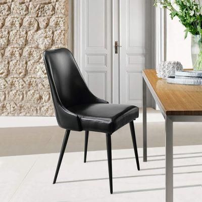 European Design Dining Room Furniture Ergonomic Blue Velvet Steel Leg Dining Chair