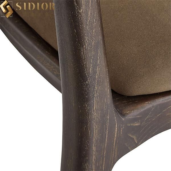 Solid Wood High Back Fabric Dining Room Chairs Modern Style Chair