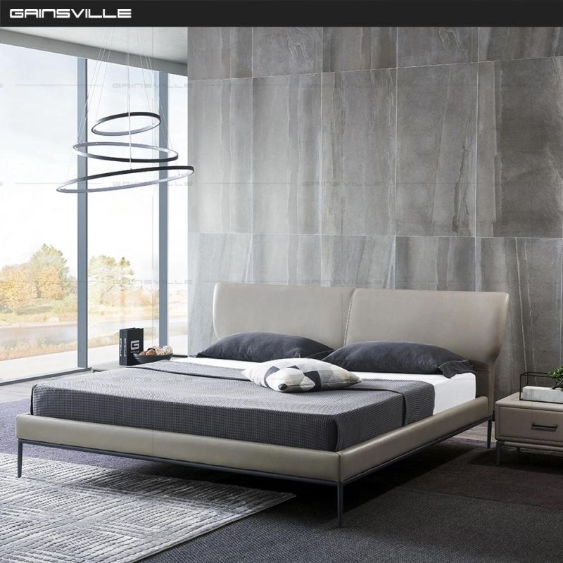 Top Seller Home Furniture Modern Bedroom Furniture Upholstered Leather Bed King Bed Double Bed in Italy Style