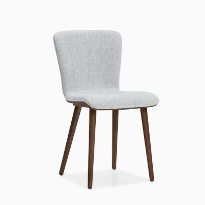 Nordic Modern Leisure Chair Dining Chair with Solid Wood Leg for Hotel Restaurtant