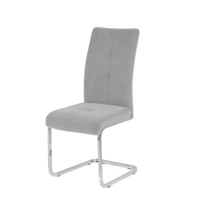 Fashionable PU Leather Chrome Dining Chairs with Chromed Legs Dining Chair