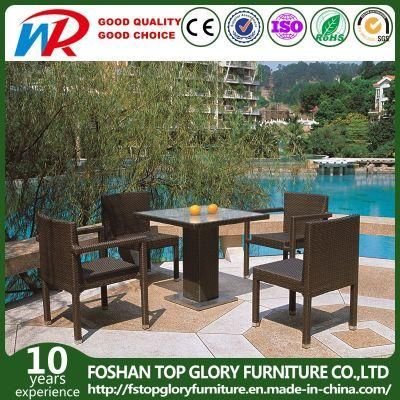 Outdoor Courtyard Garden Leisure Hotel Coffee Dining Furniture with PE Rattan (TG-JW74)