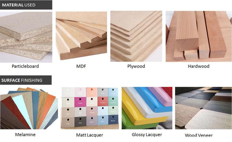 Customize Solid Wood / PVC Membrane Bedroom Furniture Set