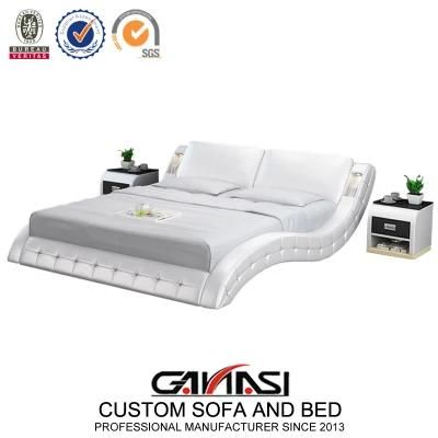 Modern Graceful Lighting Leather Bed for Bedroom