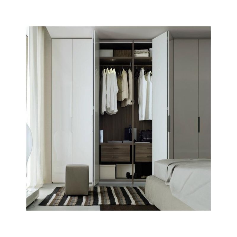 Modern Luxury Open Door Floor to Ceiling Wardrobe Modern Solid Wood and Leather Closets Modular Walk in Bedroom Wardrobe