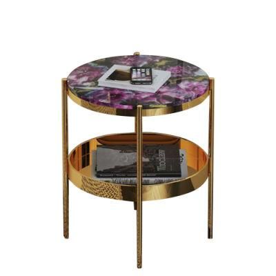 Creative Design Contemporary Coffee Table Color Pattern Fiberglass Small Side Table