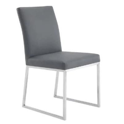 Modern Leather Chair with Stainless Steel Leg Restaurant Chair