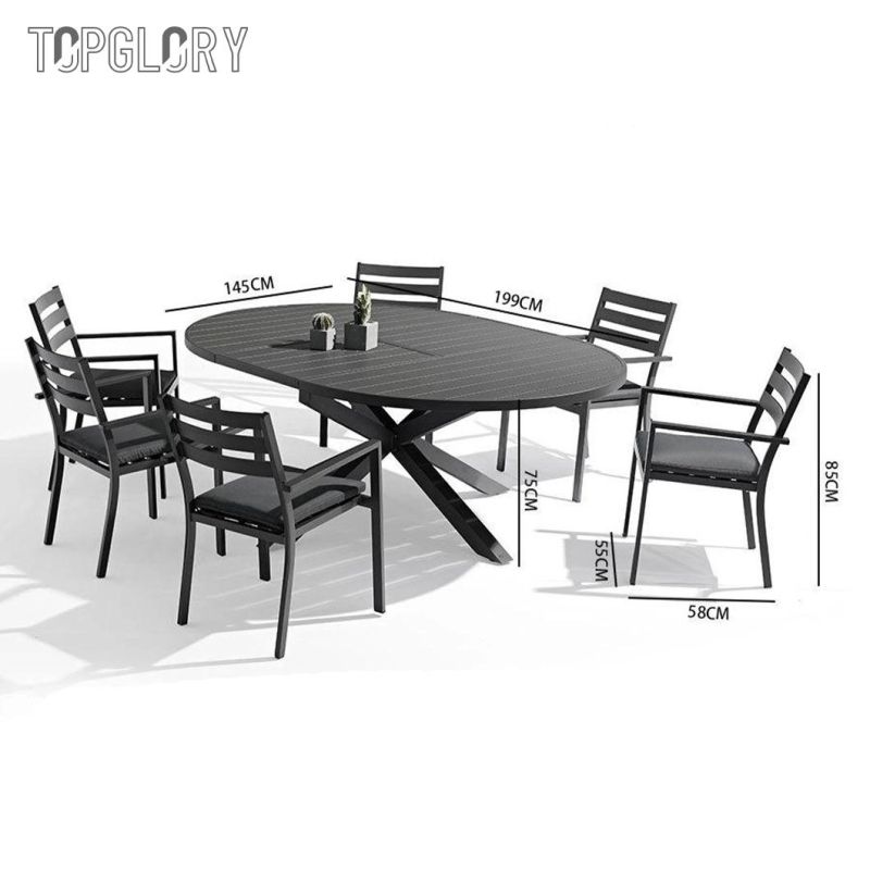 Wholesale Modern Leisure Outdoor Garden Home Hotel Balcony Aluminium Table and Chair Furniture Set