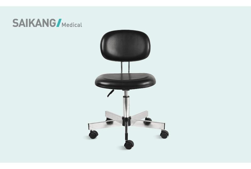 Ske013-2 PU Leather Pneumatically Control Height Adjustable Hospital Doctor Nurse Office Back-Rest Chair with Casters