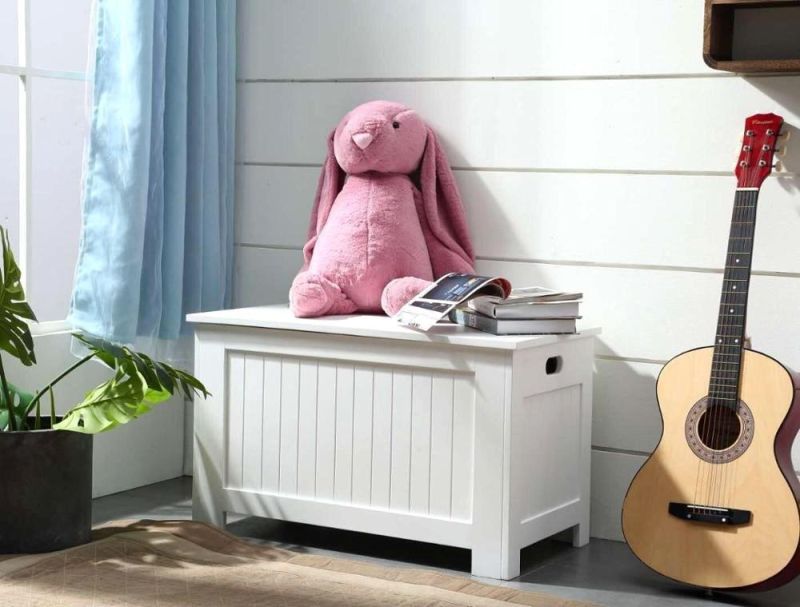 Toy Storage Bench Kid Gift Wooden Box Pine Wood Furniture for Living Room Bedroom