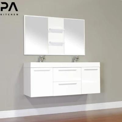 China Manufacturer Wholesale Waterproof Luxury Modern Furniture Wall Mounted Knock Down Double Sink Bathroom Vanity Cabinets