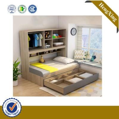 Simple Design Japanese Style Wooden Bed with Bookcase