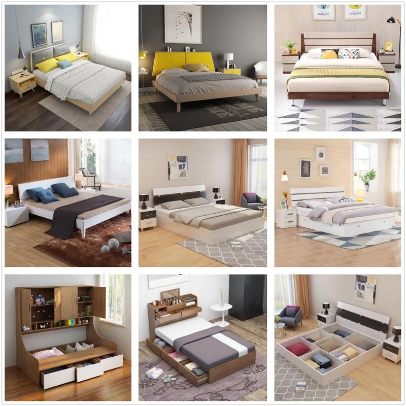 Simple Design Panel Bed Storage Queen Bed Economic European Style