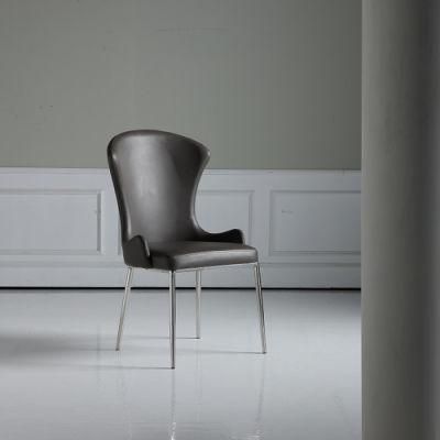 Sunlink Home Ergonomic Grey Blue Dining Furniture Leather Fabric Velvet Steel Chair