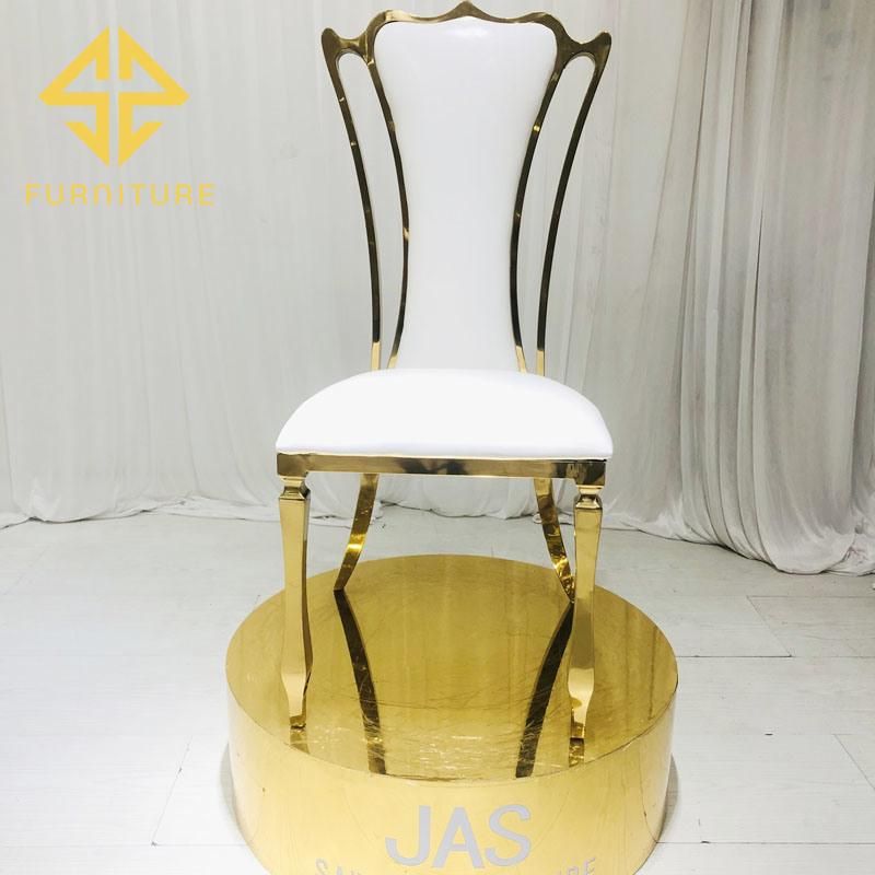 Modern Luxury Hotel Banquet Furniture Metal Frame Stainless Steel Golden Wedding Party Event Chair for Restaurant Dining