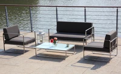 Hot-Sale Aluminum Frame Outdoor Modern Furniture Set Sofa with Coffee Table