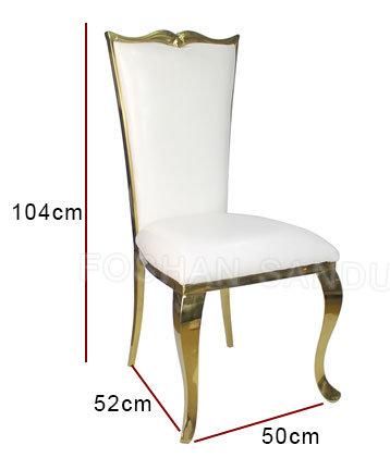 Good Quality PU Leather Gold Frame Metal Stainless Steel Furniture for Dining