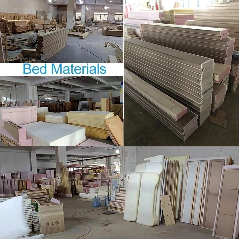 Rice White Bed Wooden Furniture Hotel and Bedroom Bed Leather Bed