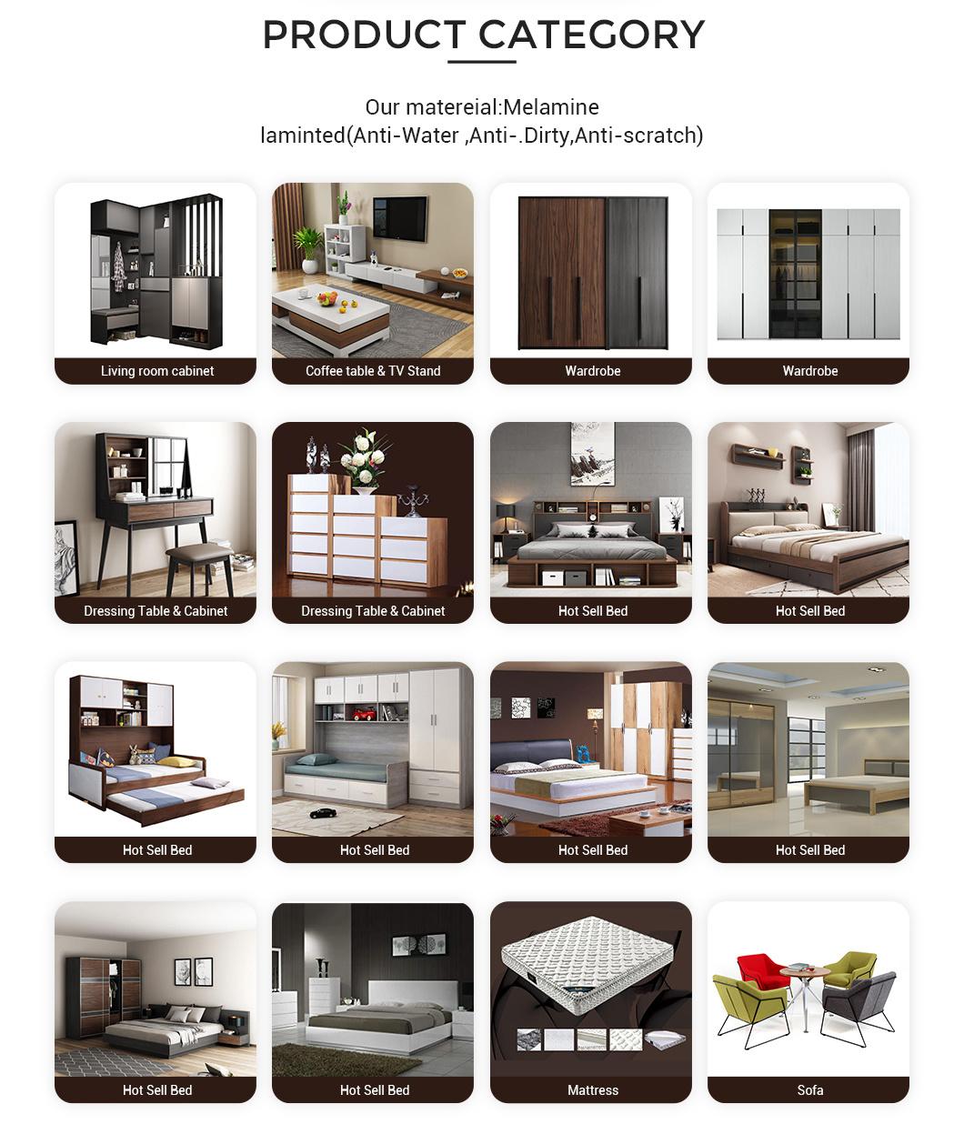 Facoty Sells Customized Modern Luxury Leather Bedroom Furniture Set King Size Bed