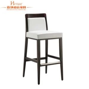 Modern Restaurant Furniture Hotel PU Leather Wooden Bar Chairs