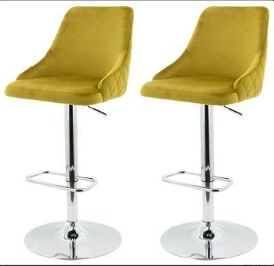 High Back Leisure Bar Seat Silver Steel Base Bar Stool