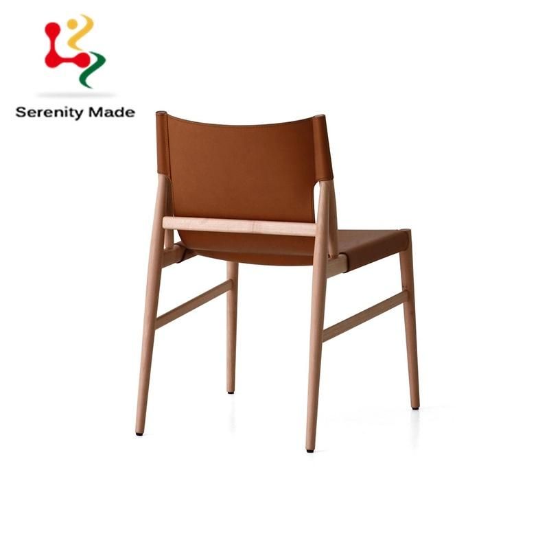 New Arrival Commercial Furniture Restaurant Cafe Coffee Shop Wooden Frame PU Leather Seat and Back Dining Chair
