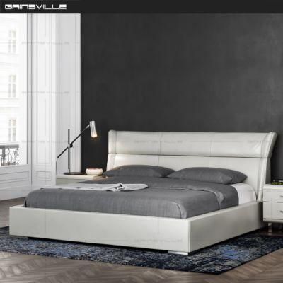 Double Simple Designs King and Queen Size Leather Modern Soft Bed Bedroom Furniture