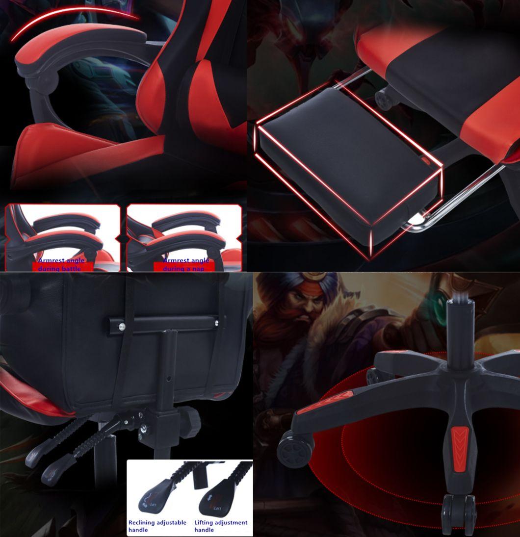Luxury Gaming Gamer Computer Chair Massage PU Leather LED RGB Purple Black White Pink Scorpion Racing Gaming Chair with Footrest