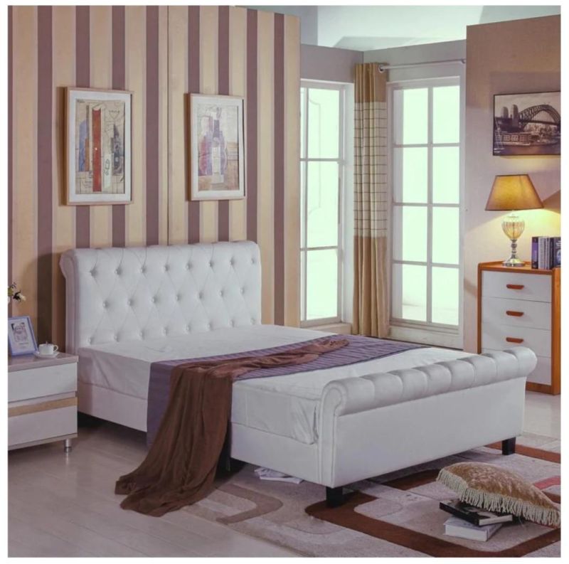China Modern Fabric Leather Beds for Bedroom Furniture