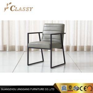 Modern Metal Base Home Furniture Dining Room Leather Chair