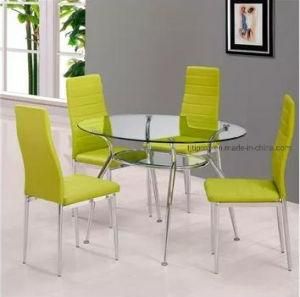Low Price Synthetic Metal Frame Leather Seat Dining Chairs