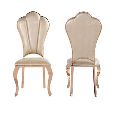 Wholesale Metal Stackable Upholstered Gold Leather Padded Hotel Banquet Chairs