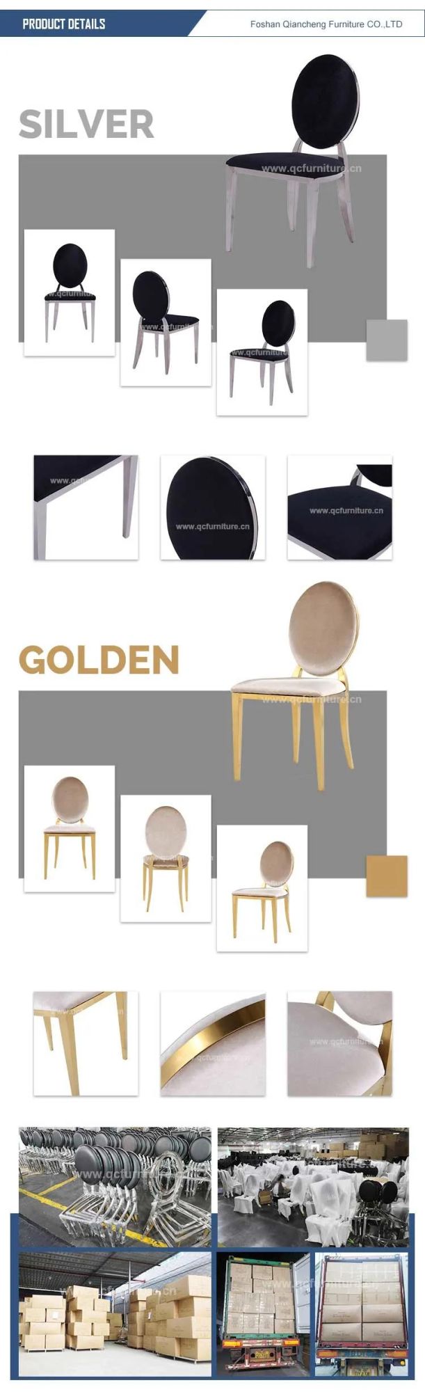 Dining Room Furniture Golden Stainless Steel Legs Fabric Dining Chair