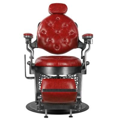 Vintage Barber Chairs Reclining Old School Barber Chair Larger Salon Chairs with Aluminium Frame