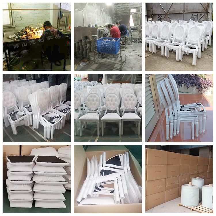 Yc-D18 Aluminum PU Leather Wedding Louis Imitated Wood Chair for Sale